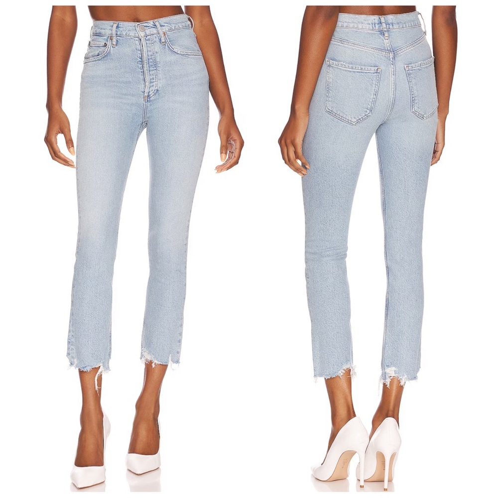 •AGOLDE• Riley High Rise‎ Straight Crop Jean in Bitter Wash Size 33